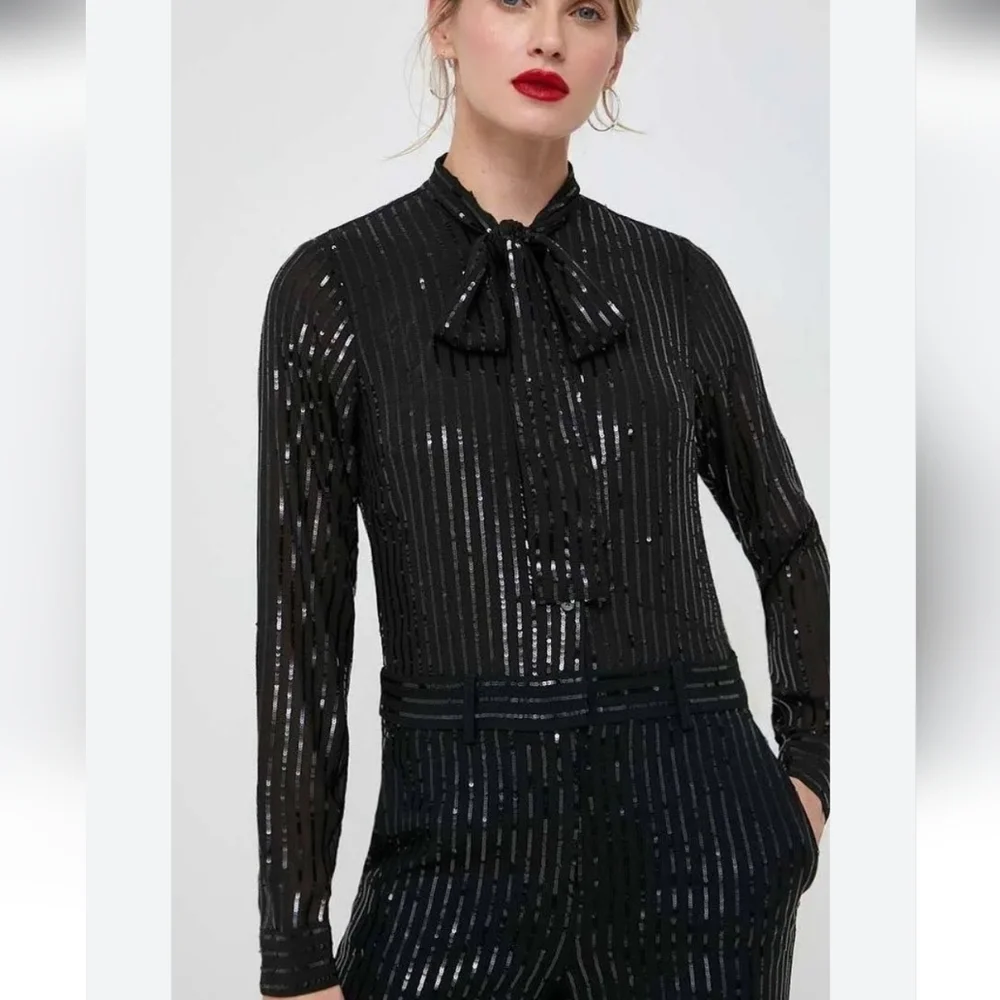 Michael Kors Black Sequin Jumpsuit
